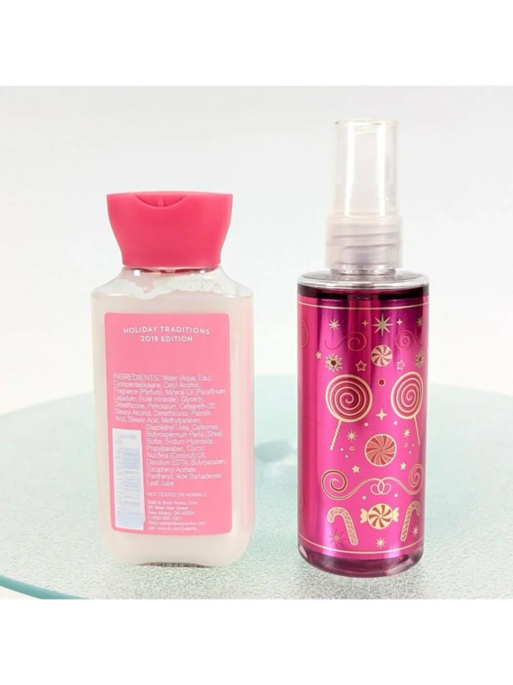 Bath & Body Works TWISTED PEPPERMINT Fragrance Mist & Lotion 3 oz Travel Set BBW